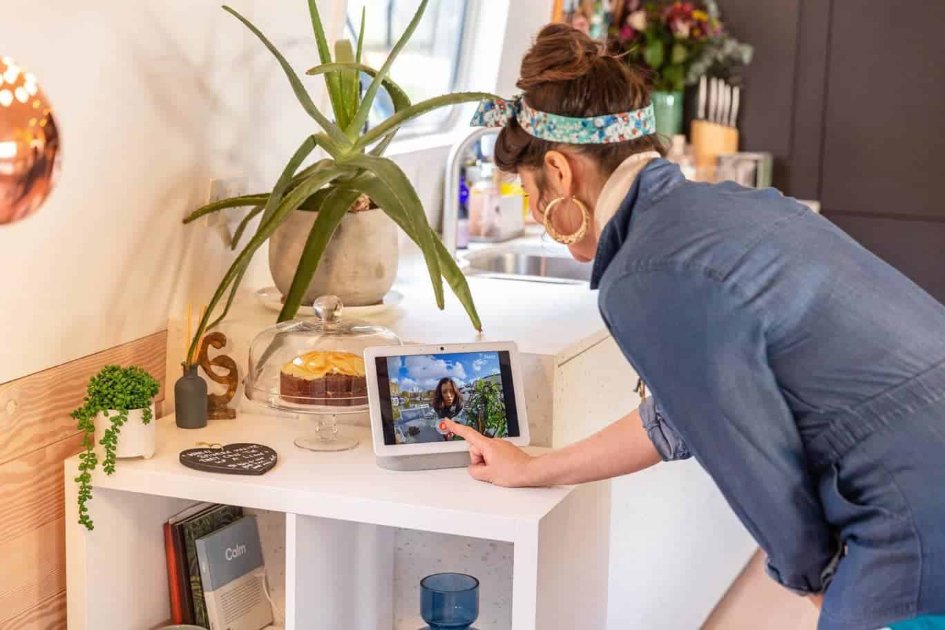 woman using smart device