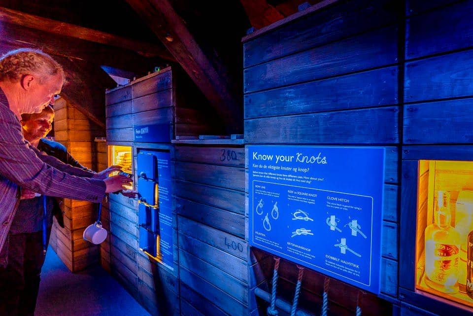 guests using interactives inside the Fram museum