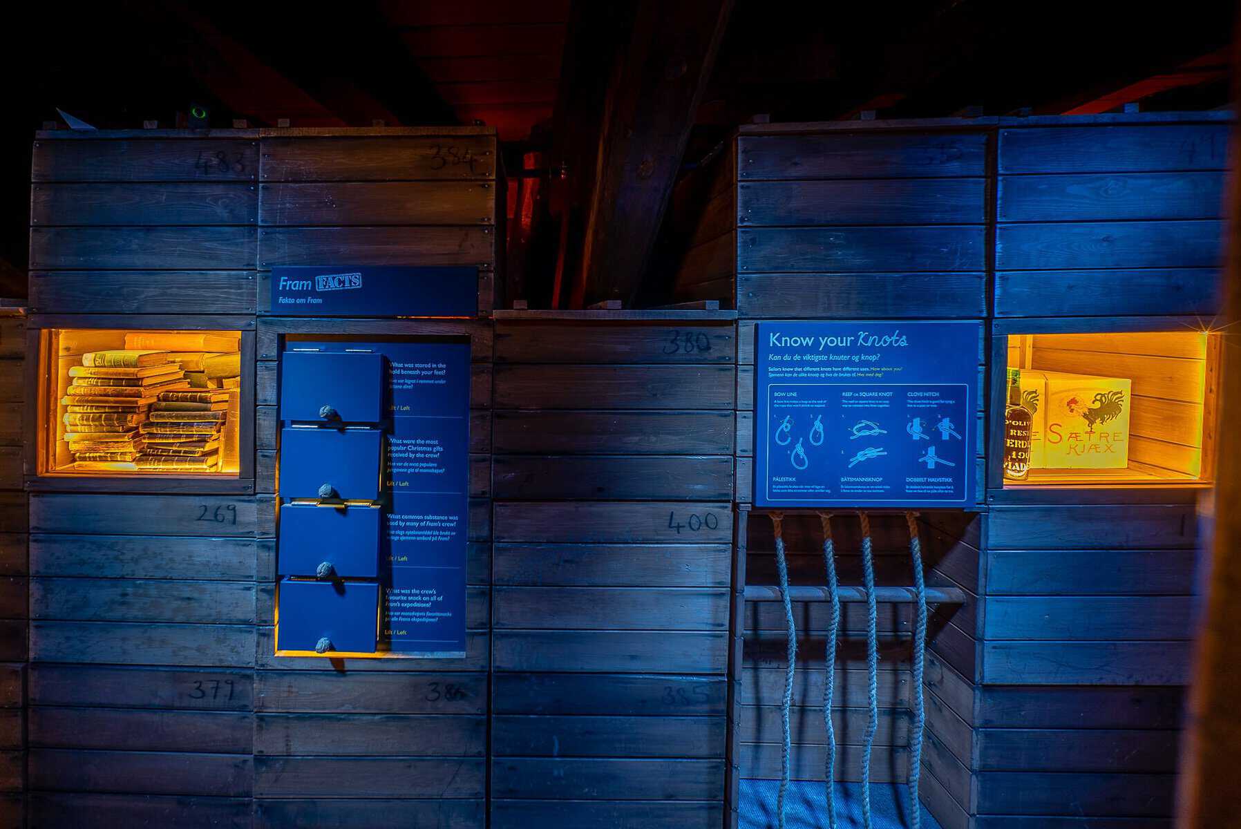 interactive crates at an immersive museum