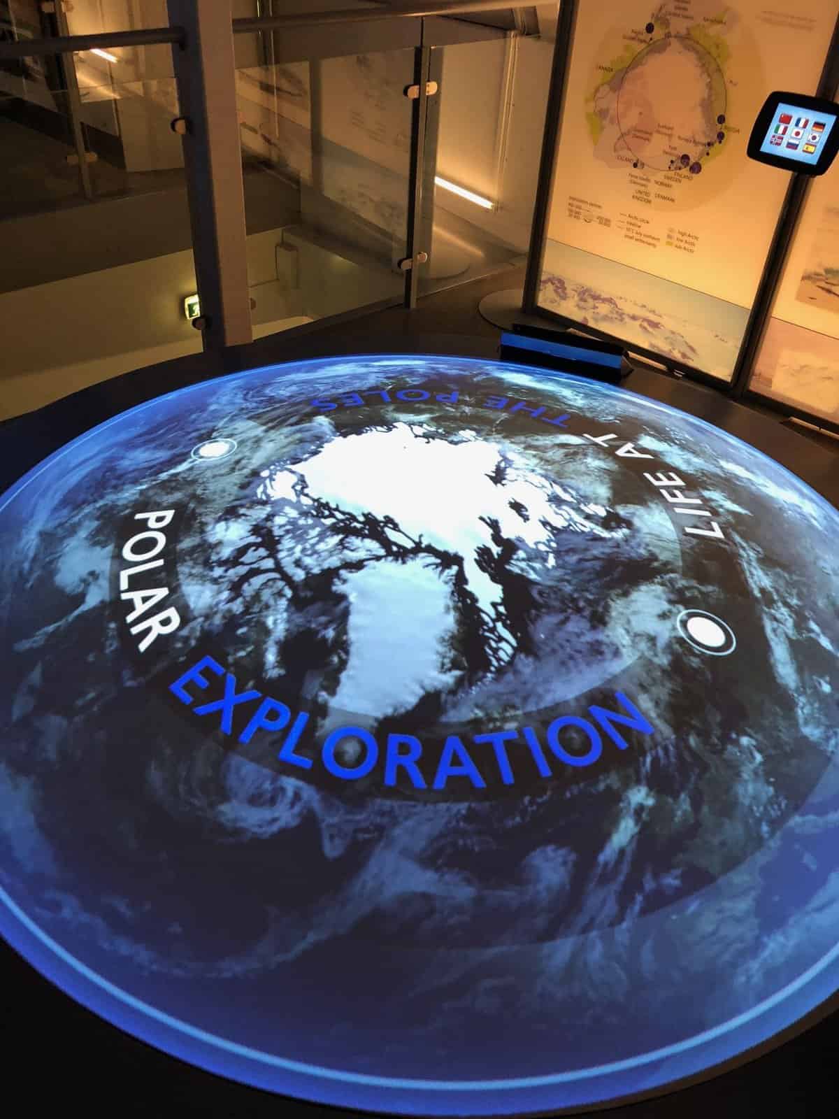 interactive projection mapped table at immersive museum