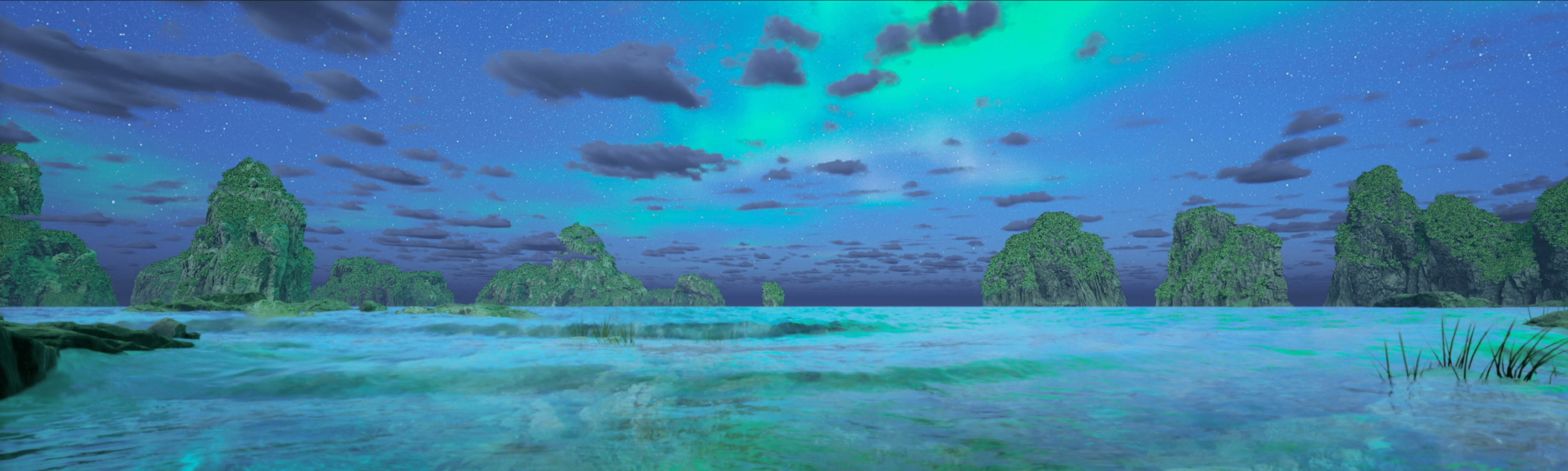 Imagery of an aurora from immersive experience in Macau